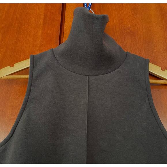 OGL Turtleneck Split Hem Top Sleeveless FuzzLuxe Deep Grey Size Medium - Picture 3 of 6